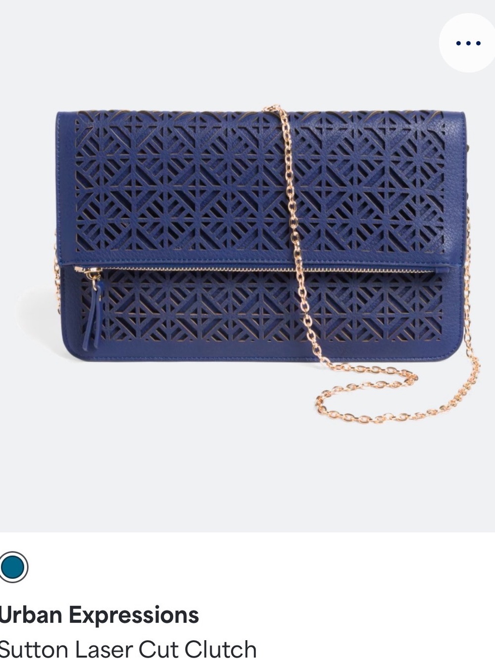 Urban Expressions Navy Laser-Cut Clutch with Gold Chain